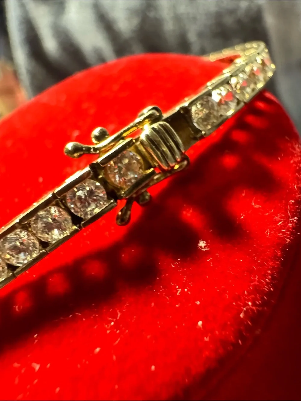 Vintage QVC Diamonique 925 Sterling Silver Gold Plated Tennis Bracelet 7.75